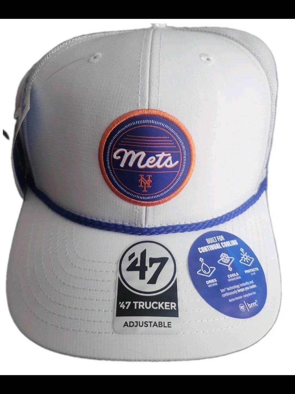 New York Mets Fairway Trucker White Adjustable Mesh Snapback Golf Dad Hat Cap NY